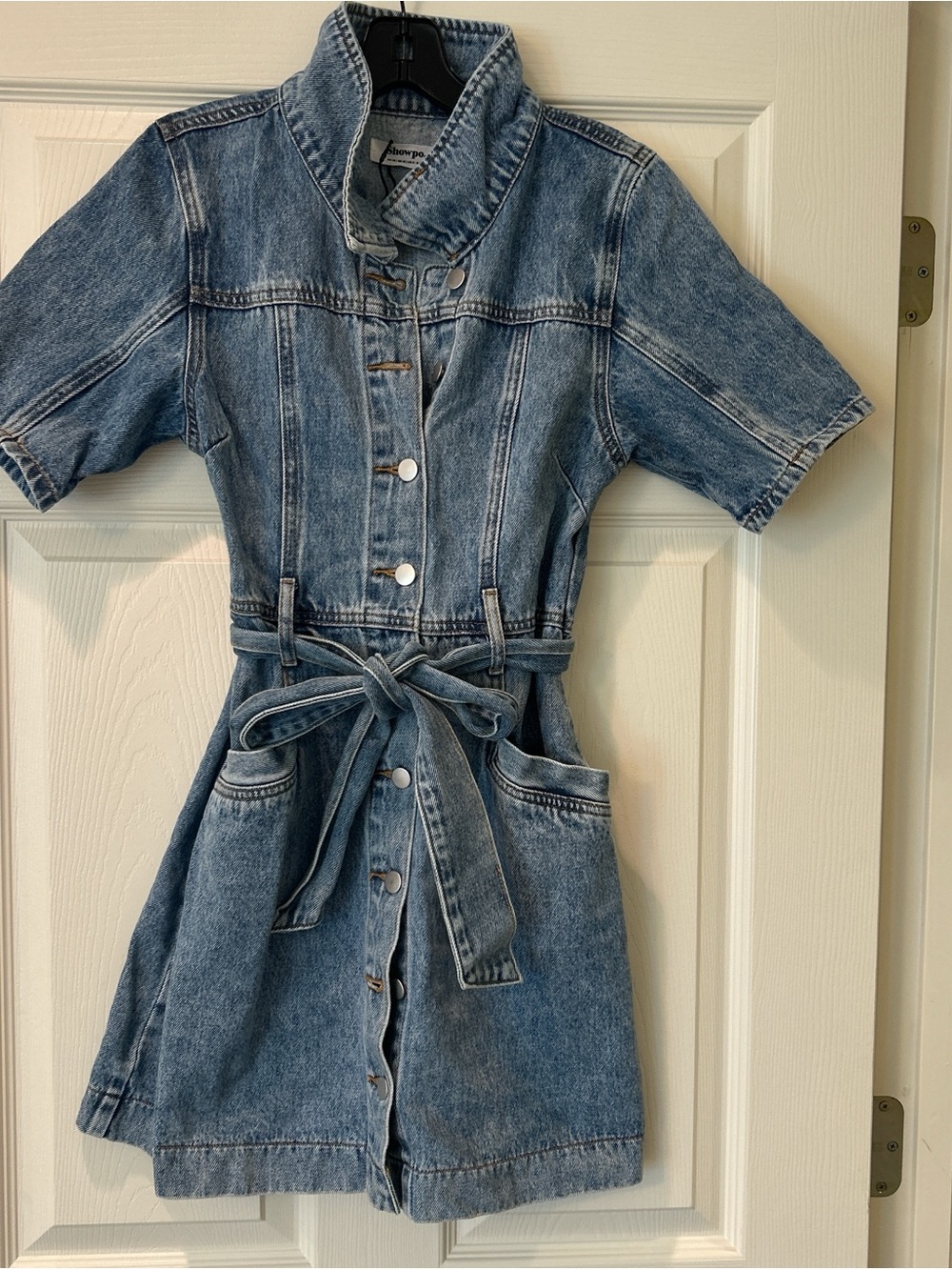 Showpo Light Blue Denim Dress